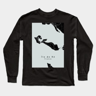 Ile de Re France Island Map dark Long Sleeve T-Shirt